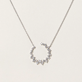 Simple Form Diamond Open Circle Necklace | 0.33ctw | 18"