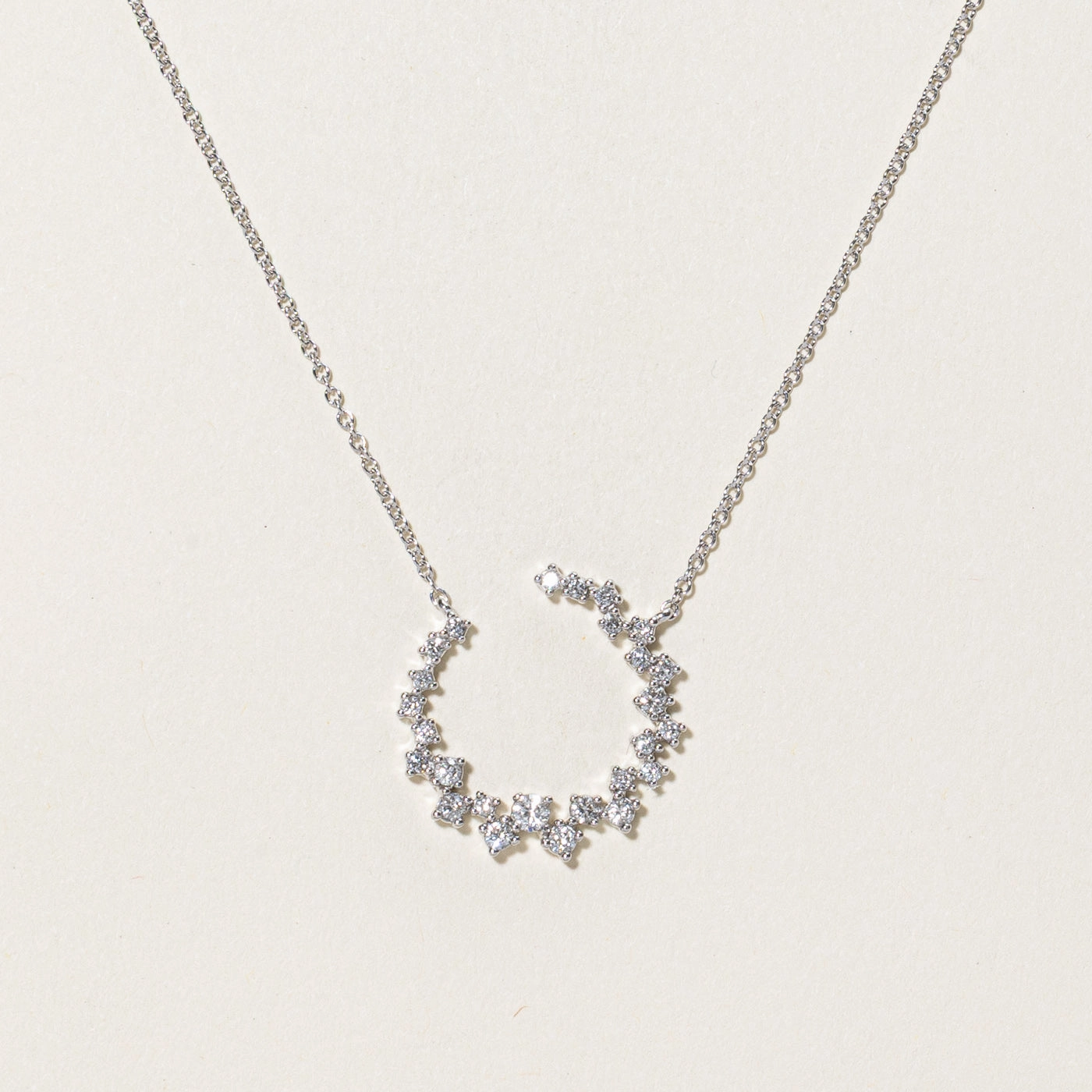 Simple Form Diamond Open Circle Necklace | 0.33ctw | 18"
