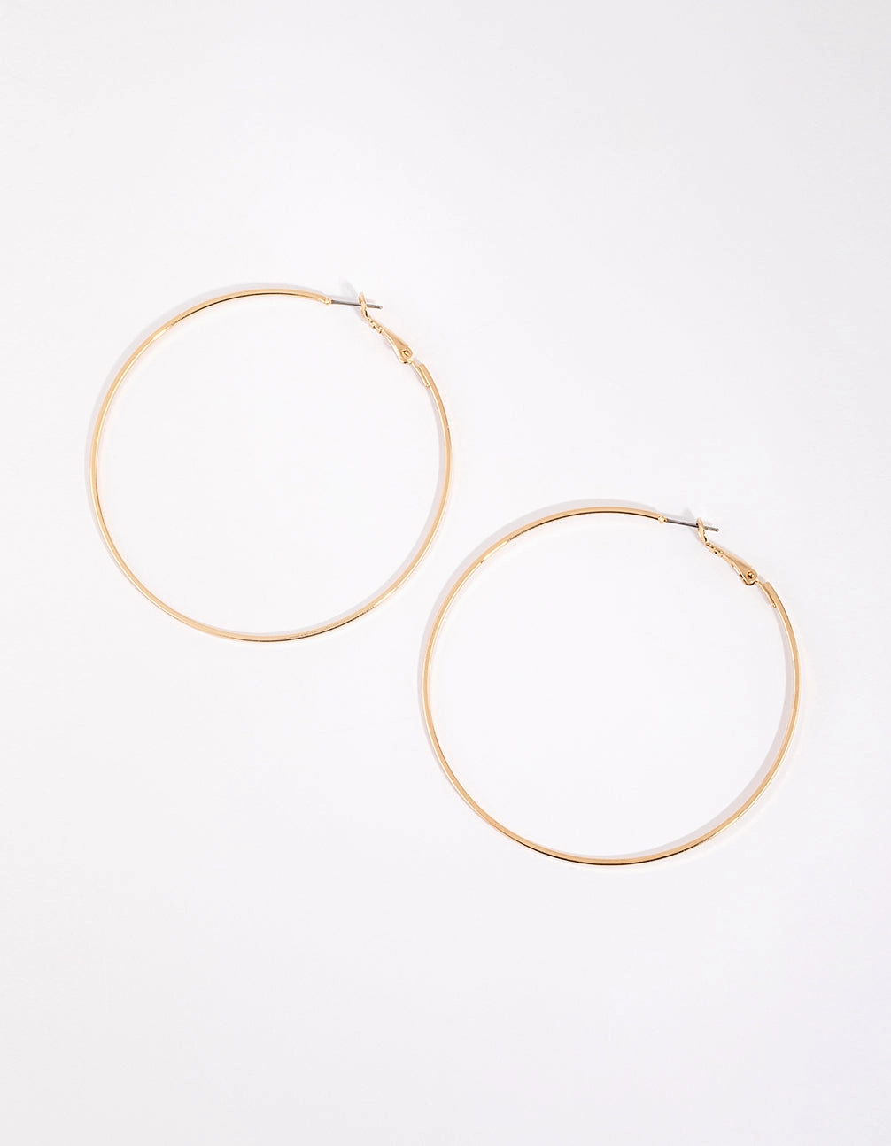 Sparkling Decoration Gold Flat Edge Hoop Earrings