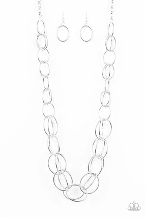 Paparazzi Accessories ?Elegantly Ensnared - Silver Necklace? Flat Rate Ship $4.50? Lovely Adornment Refined Detail