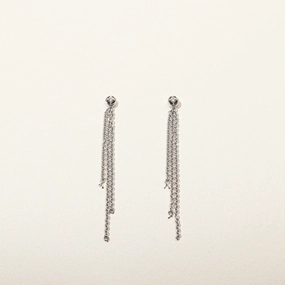 Diamond Dangle Earrings | 0.04ctw | Expressive Style Close Detail