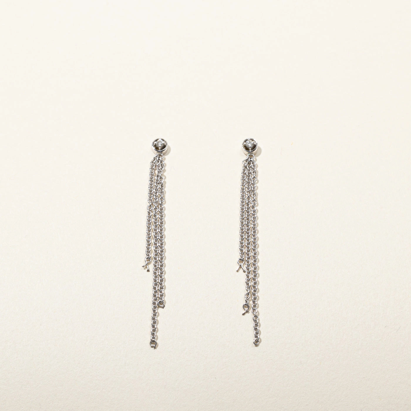 Diamond Dangle Earrings | 0.04ctw | Expressive Style Close Detail