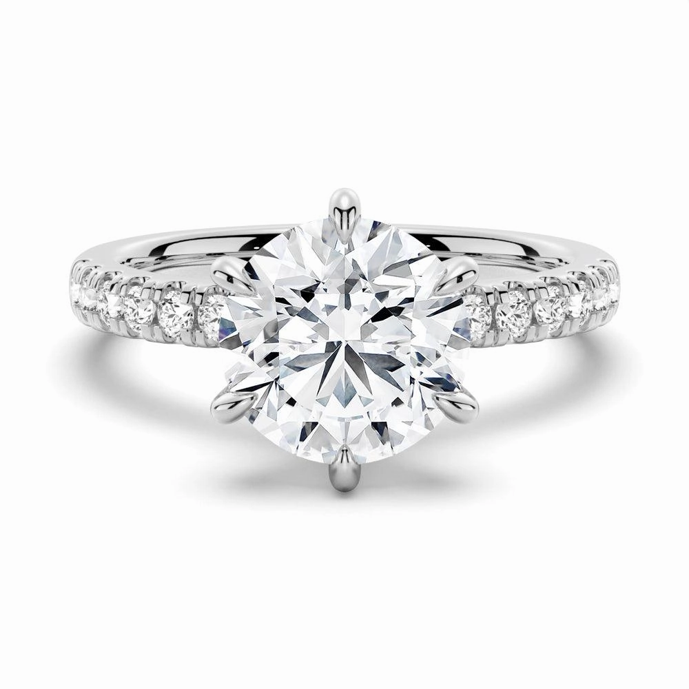 Elegant Aesthetic Sweet Memory Six Prong French Pav?? Moissanite Engagement Ring