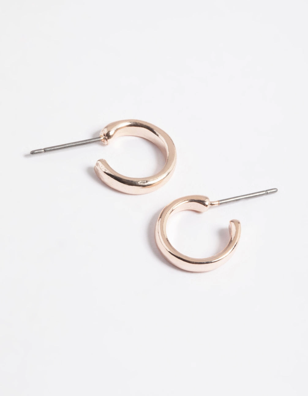 Rose Gold Rounded Huggie Hoop Earrings Exquisite Selection Bright Embellishment