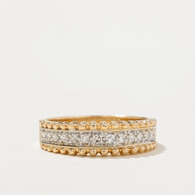 Minimal Style Semi Eternity Diamond Bead Edged Ring | 0.21ctw | SZ 9