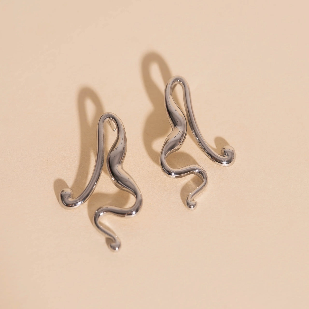 Untied Stud Earrings Structured Accent