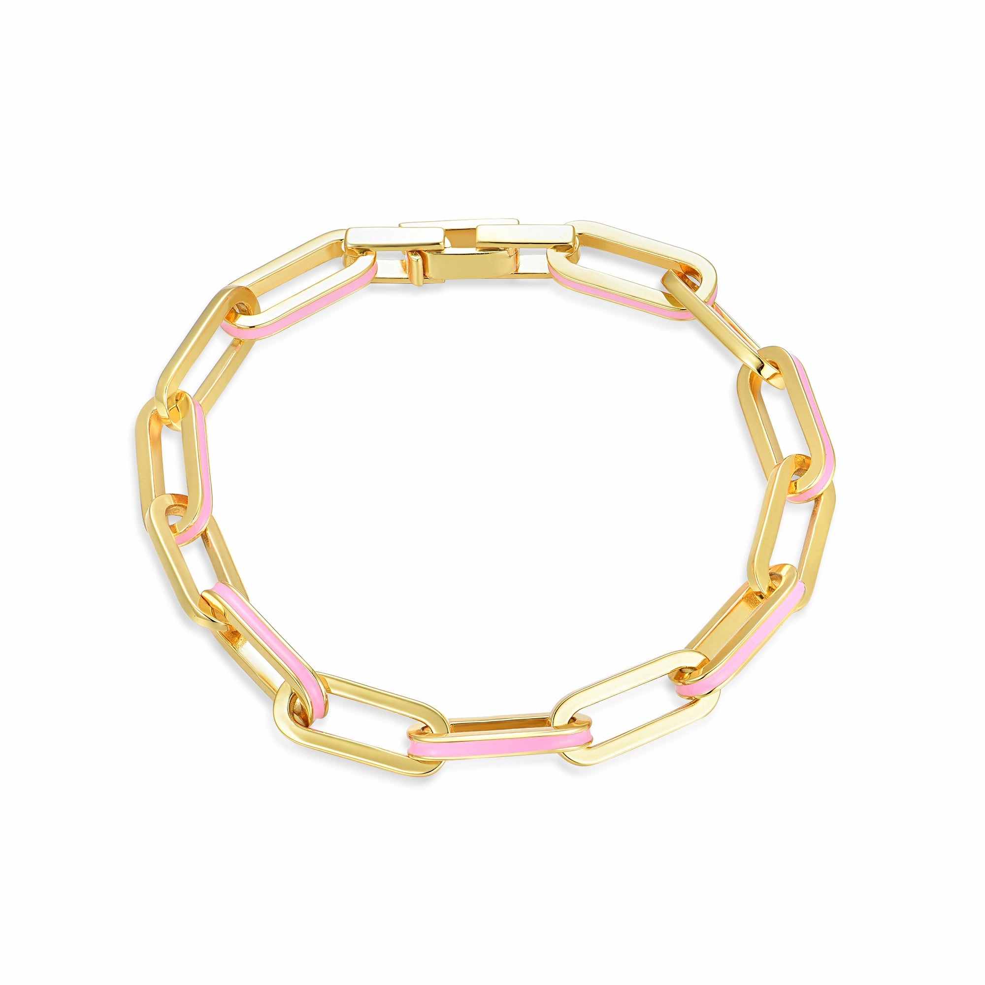 Sterling Silver Enamel Paperclip Link Bracelet Live Vision Fortunate Mixes