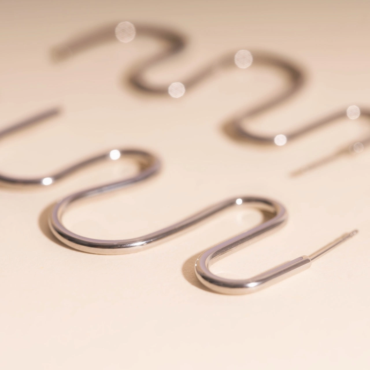 Party Ribbon Stud Earrings Dainty Design Smooth Detail