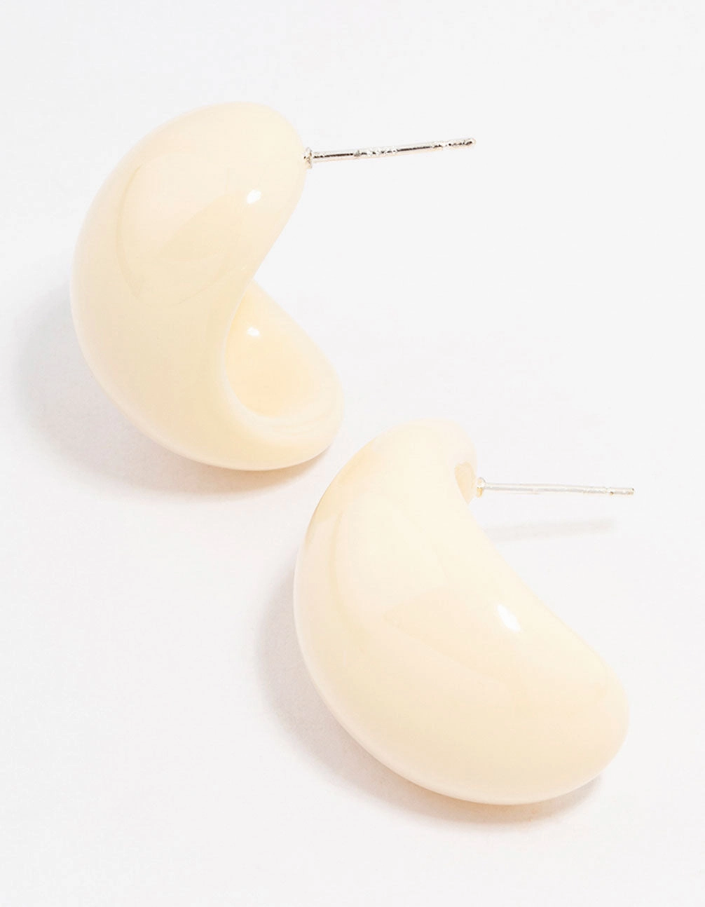 Pretty Item Yellow Acrylic Bubble Oval Hoop Earrings