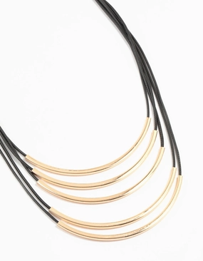 Subtle Shine Gold Layered Cord Necklace