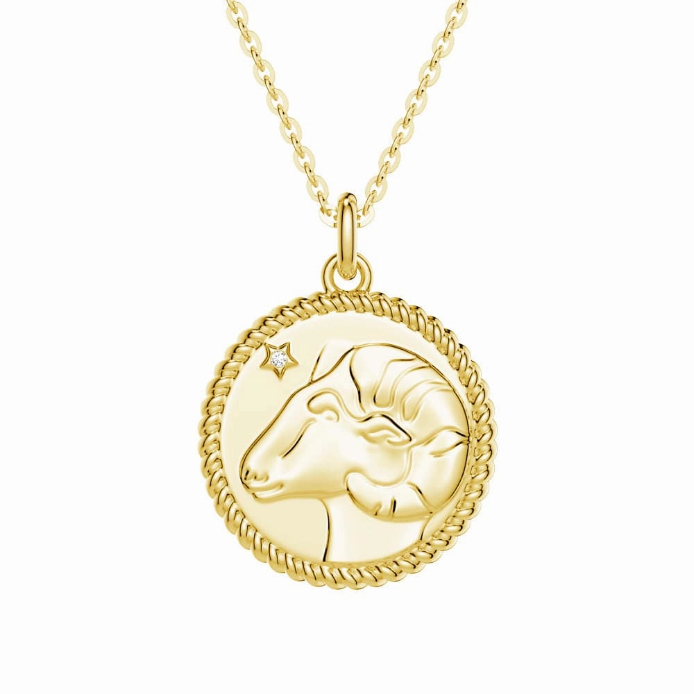 Aries Constellation Lab Grown Diamond Birthstone Pendant Necklace Premium Present Celebration Accessory