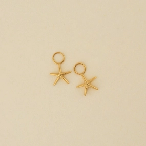 Classic Touch Bridesmaid Gift Starfish Huggie Hoop Charms
