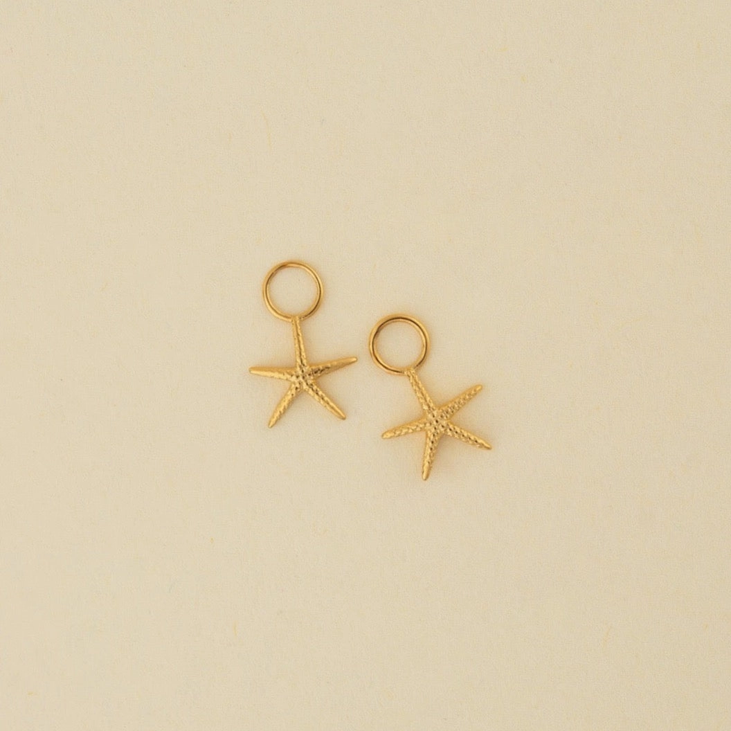 Classic Touch Bridesmaid Gift Starfish Huggie Hoop Charms