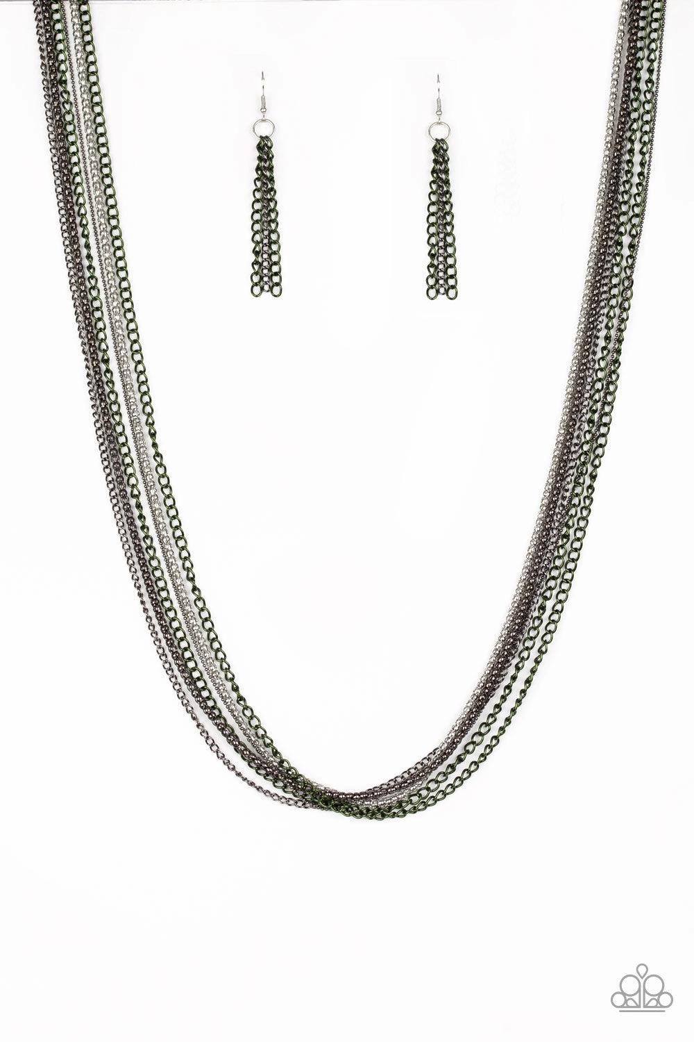Paparazzi Accessories ? Colorful Calamity - Green Necklace?Flat Rate Ship $4.50? Sparkling Touch Subtle Shine