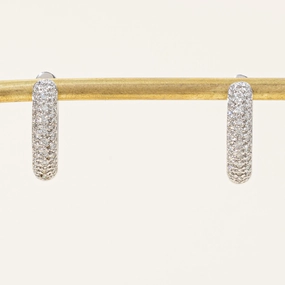 Handmade Design Luminous Detail Pave Set Diamond Hoop Earrings | 0.56ctw |