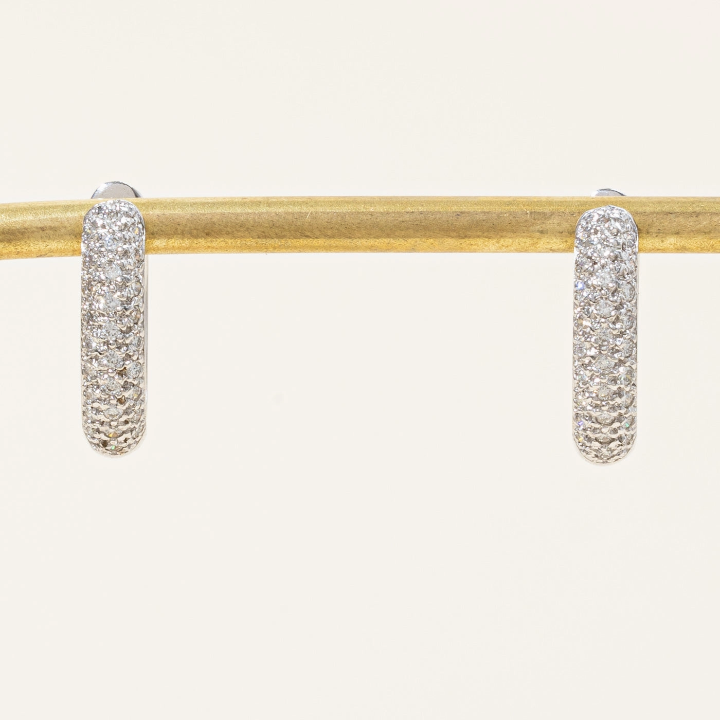 Handmade Design Luminous Detail Pave Set Diamond Hoop Earrings | 0.56ctw |