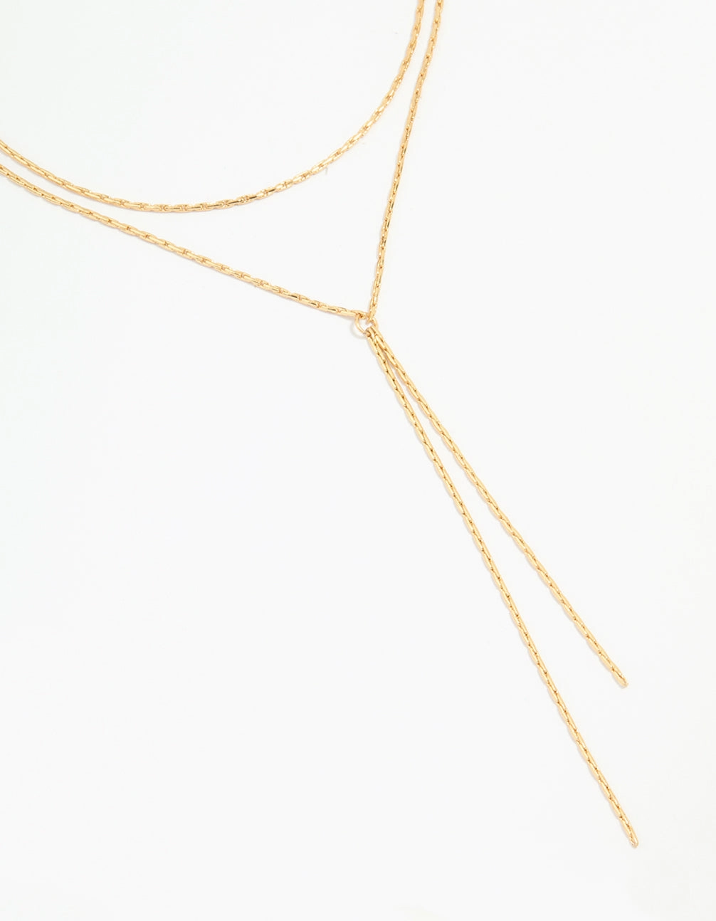 Superior Ornament Gold Plated Chain Layered Y- Necklace