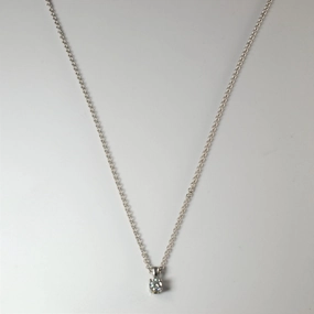 Vintage Detail Comfortable Fit Birks' Blue Solitaire Diamond Necklace | 0.25ct | 18" |