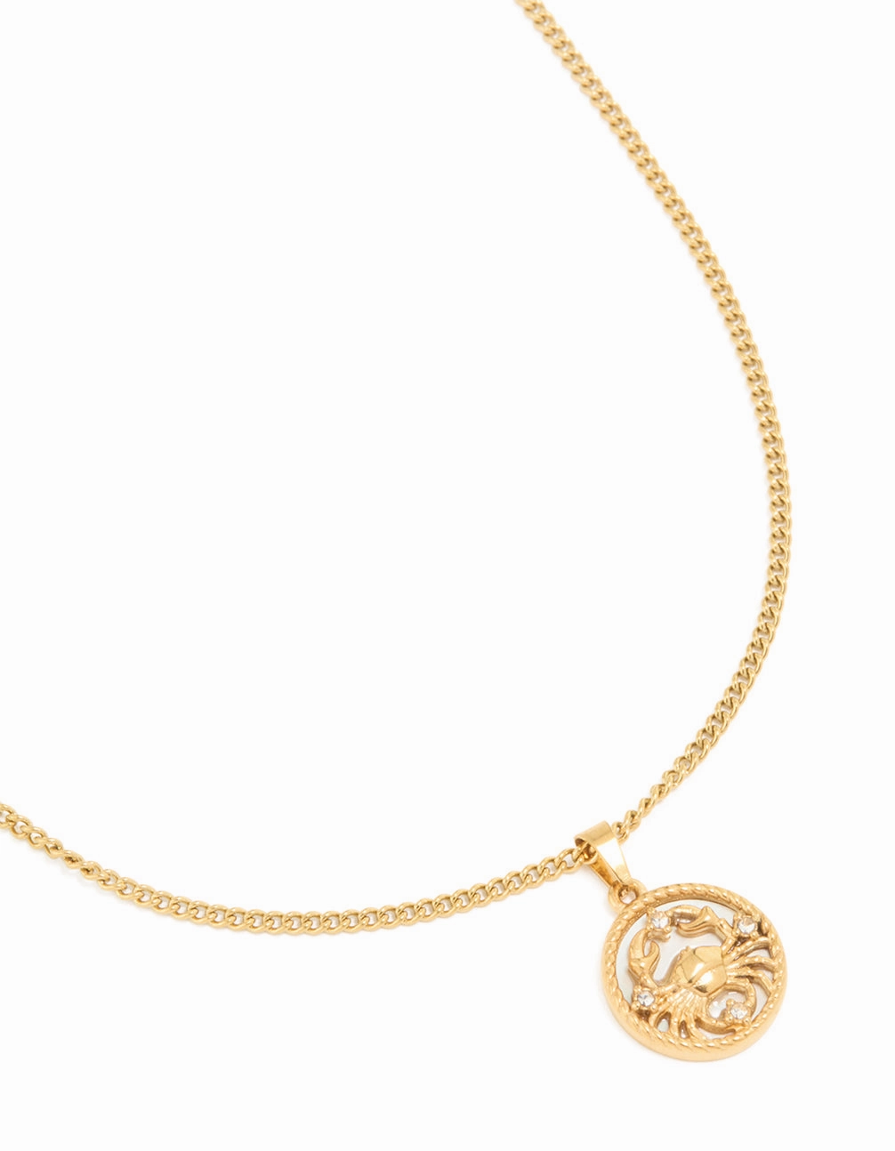 Waterproof Gold Plated Stainless Steel Cancer Circle Necklace High-Quality Adornment Travel Gift