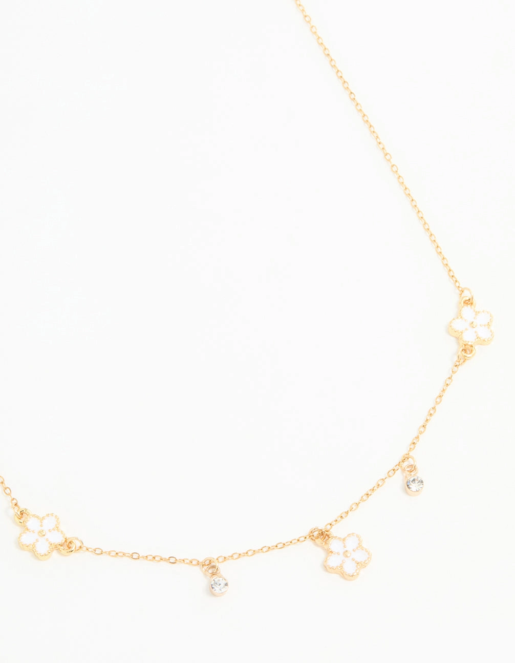 Waterproof Gold Plated Stainless Steel Cubic Zirconia Heart Floral Pendant Necklace Exhibiting Item