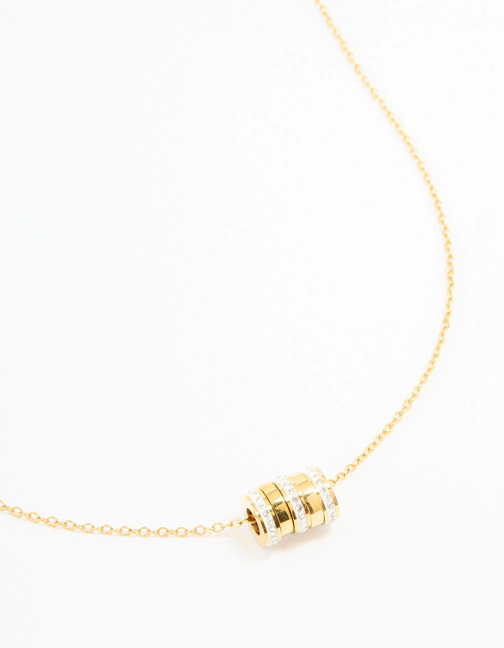 Autumn Mood Mother Mood Waterproof Gold Plated Stainless Steel Cubic Zirconia Rondell Necklace