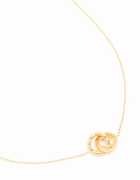 Statement Fashion Party Jewelry Waterproof Gold Plated Stainless Steel Dainty Circle Link Necklace