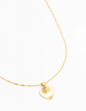 Statement Look Waterproof Gold Plated Stainless Steel Heart Pendant Necklace