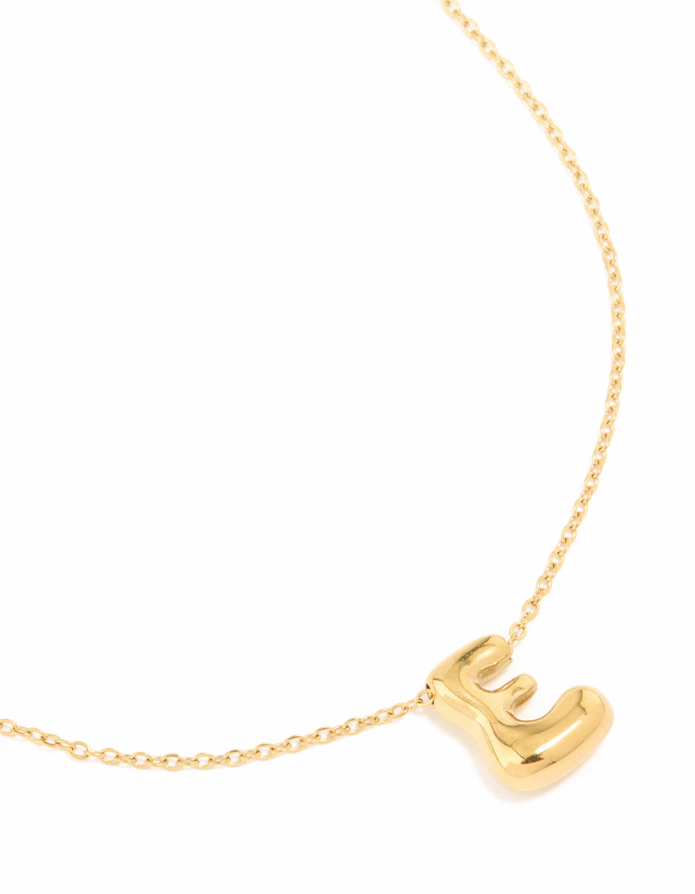 Waterproof Gold Plated Stainless Steel Large Bubble Letter E Necklace For Him For Grandma