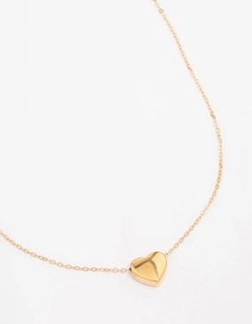 Fine Detail Urban Friend Waterproof Gold Plated Stainless Steel Pendant Heart Necklace