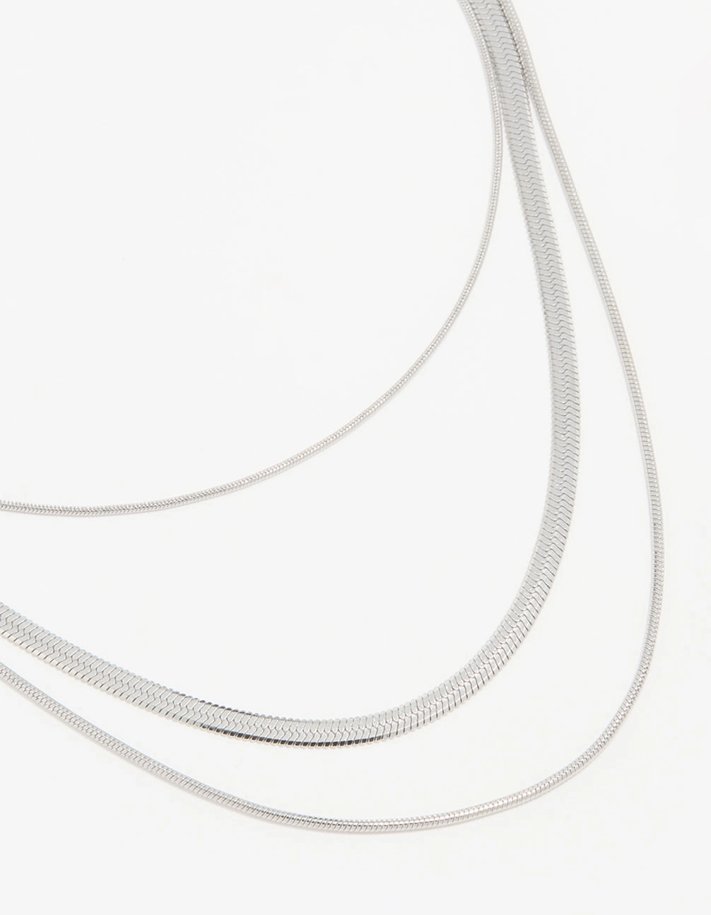 Party Mood Waterproof Stainless Steel Triple Row Chain Necklace