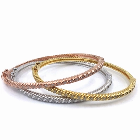 Oxidized Silver Sterling Silver Bangle Bracelet (Set of 3)