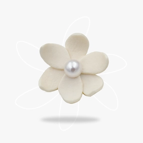 White Flower with Pearl Statement Earrings Luxe Detail Daywear Fit