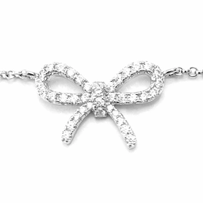 mood enhancer Sterling Silver CZ Bow Bracelet